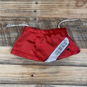 Build A Bear Workshop BABW CHEER Red Shiny Skirt OS Plush Doll Accessory Bottoms
